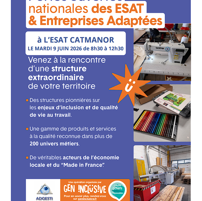 Portes Ouvertes ESAT CATMANOR Mardi 9 Juin 2026